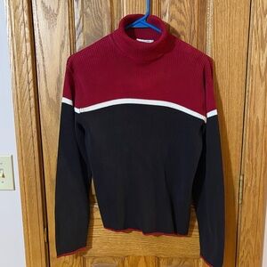 Christopher & Banks Red and Black Turtleneck Sweater